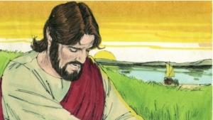 Jesus prays alone